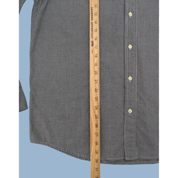 Vintage Chaps Ralph Lauren Button Up Shirt Mens XL Houndstooth Check Custom Fit - Picture 10 of 13